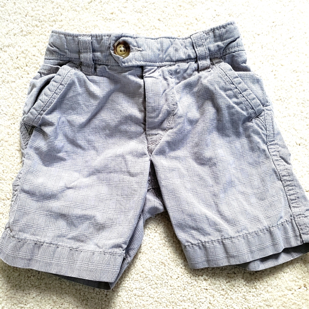 Baby Gap Gray Plaid Baby Boy Shorts s12-18m